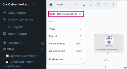 cloud canvas setting
